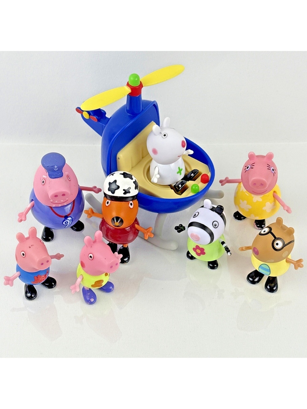 Peppa Pig Blue Helicopter Grandpa Pig Peppa George Freddy Fox Pedro Pony